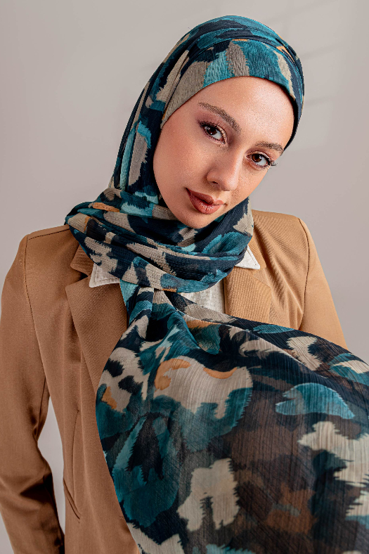 Emerald Camouflage - Printed Plus Crinkled Chiffon&w=300&zc=1