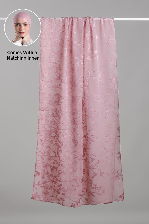 Sheikh Zayed Pale Mauve - Premium Plain Brasso Georgette