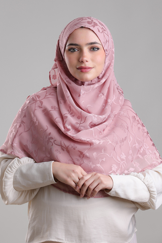 Sheikh Zayed Pale Mauve - Premium Plain Brasso Georgette