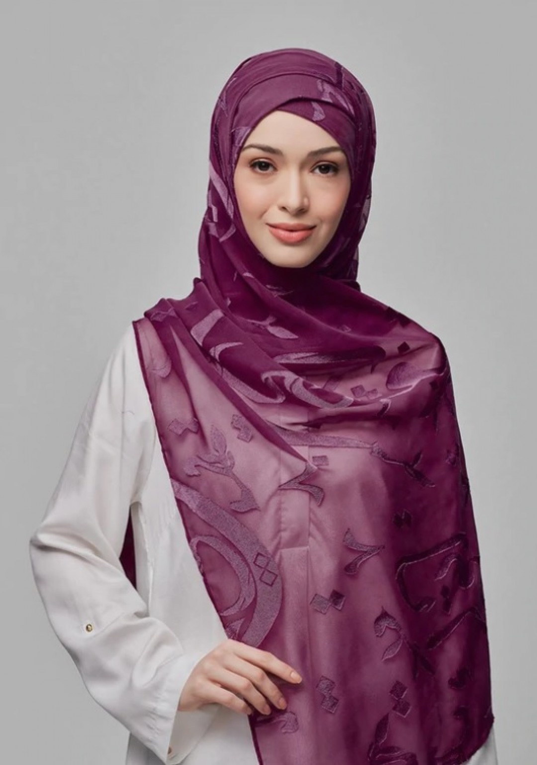 Autograph Purple - Premium Plain Brasso Georgette