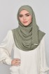 Army Green - Plain Mosaic Butti Chiffon