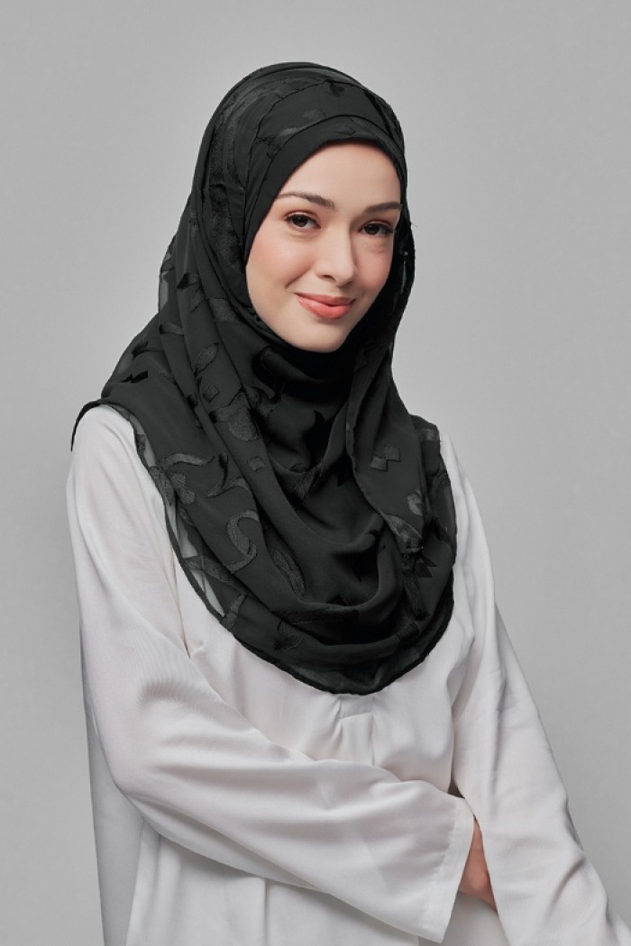 Autograph Black - Premium Plain Brasso Georgette