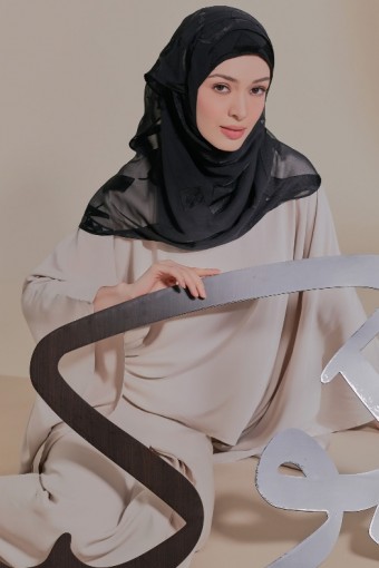 Autograph Black - Premium Plain Brasso Georgette