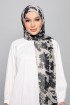 Black Bouquet - Printed Plus Crinkled Chiffon