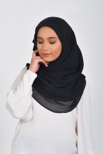 Black Beauty - Plain Smooth Chiffon