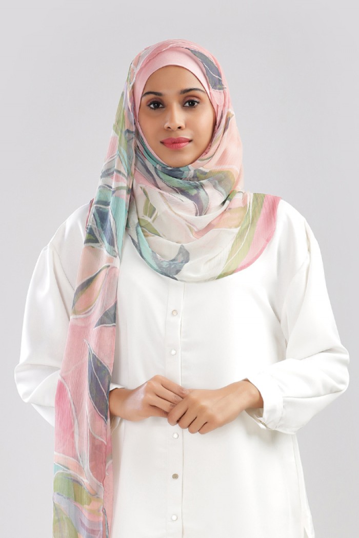 Bloomilla - Printed Plus Crinkled Chiffon