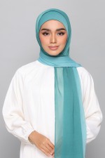 BlueGreen - Printed Plus Crinkled Chiffon