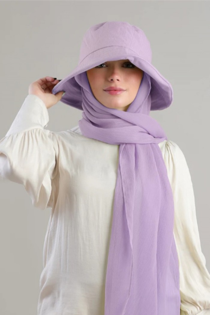 Lilac - Plain Crinkled Chiffon