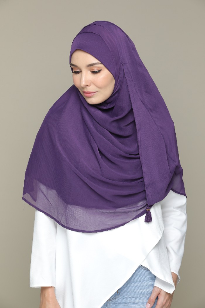 Purple Pennant - Plain Smooth Chiffon