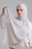 Cool Gray - Plain Mosaic Butti Chiffon