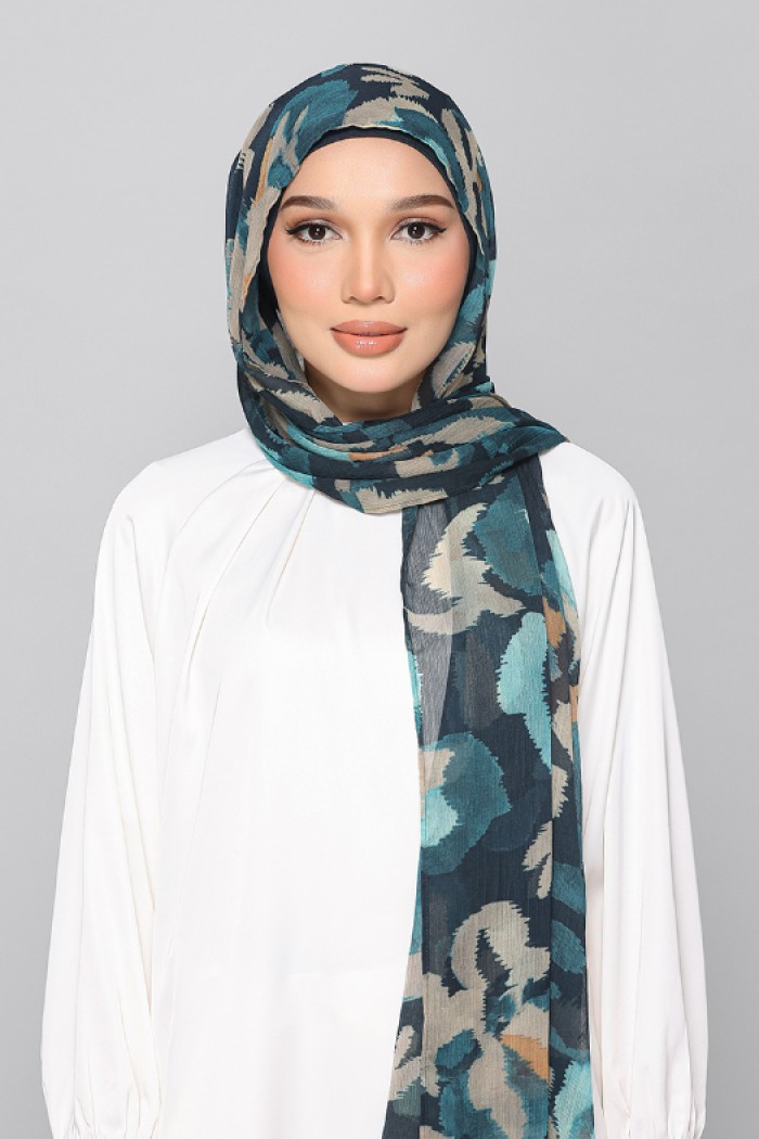 Emerald Camouflage - Printed Plus Crinkled Chiffon