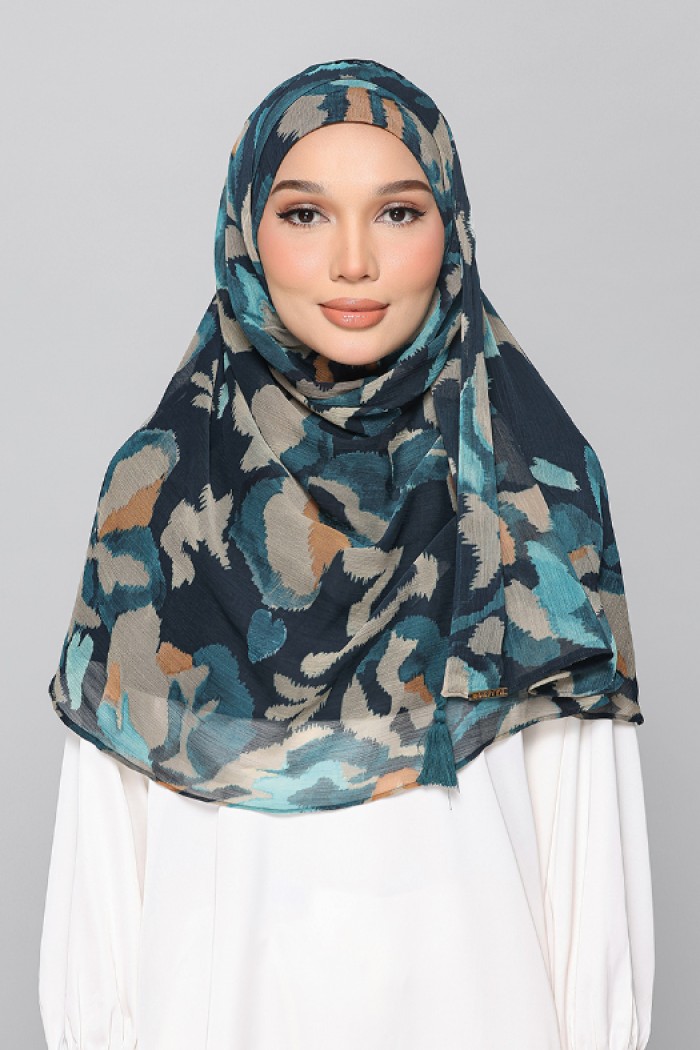 Emerald Camouflage - Printed Plus Crinkled Chiffon