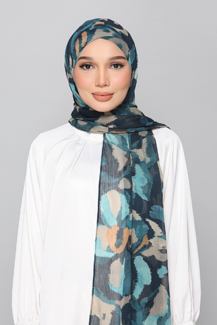 Emerald Camouflage - Printed Plus Crinkled Chiffon