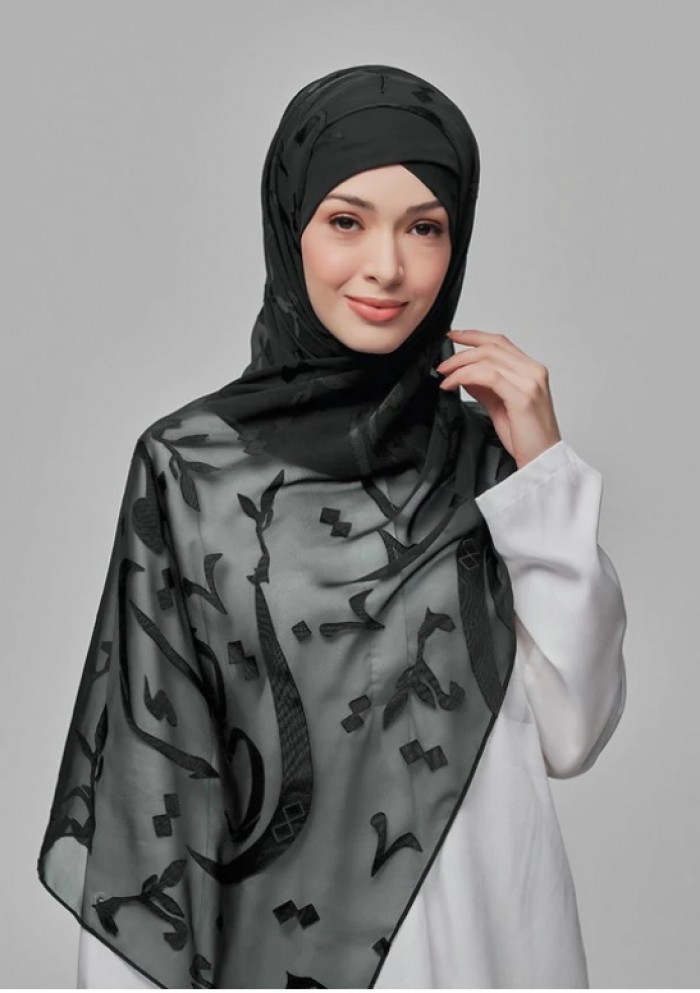 Autograph Black - Premium Plain Brasso Georgette