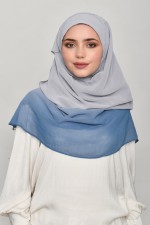 GrayBlue- Plain Georgette