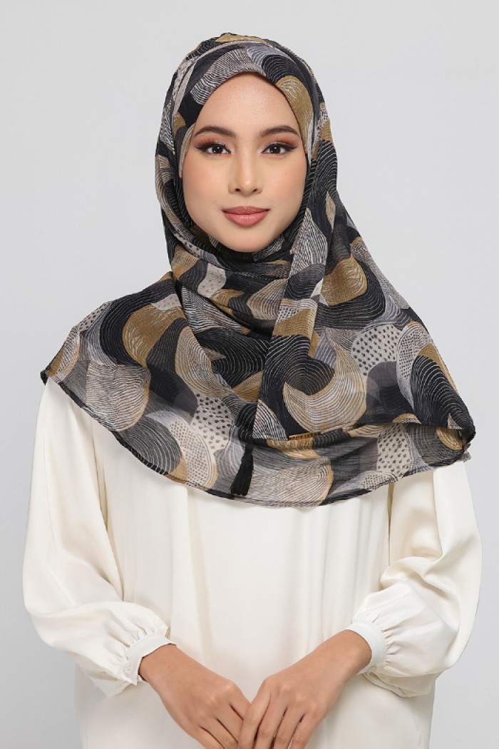 Hilal - Printed Plus Crinkled Chiffon