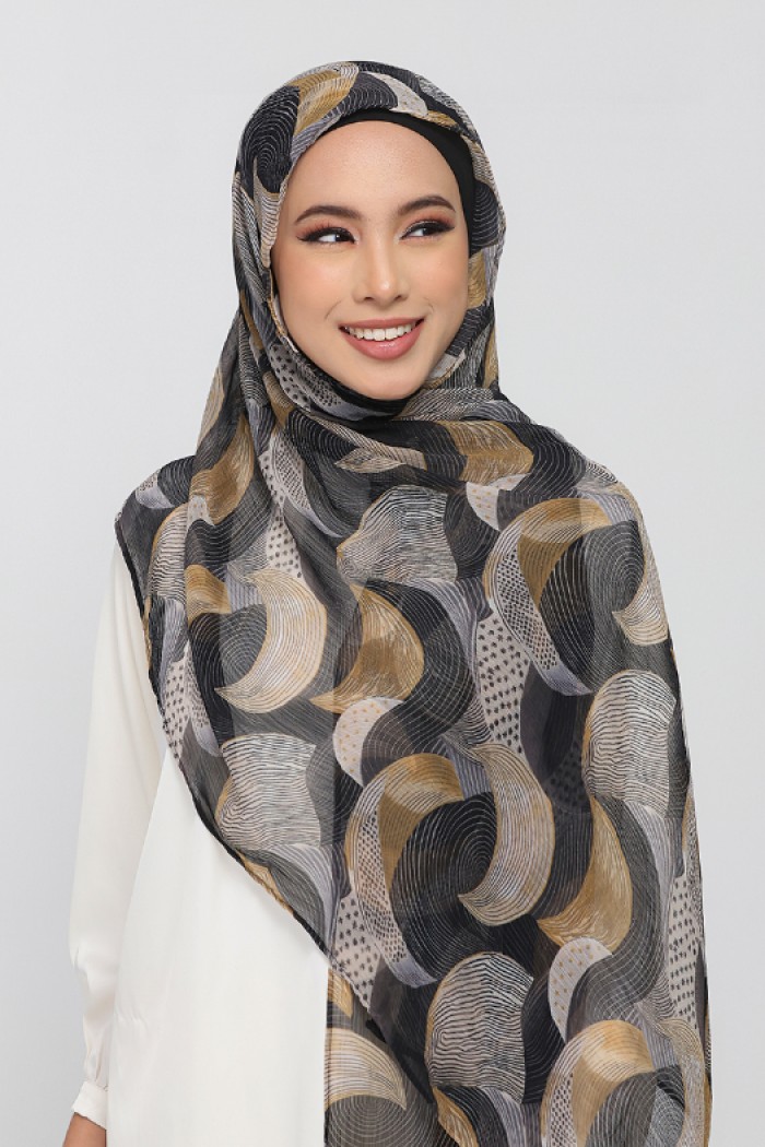 Hilal - Printed Plus Crinkled Chiffon