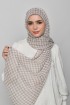 Houndstooth Beige - Printed Plus Crinkled Chiffon