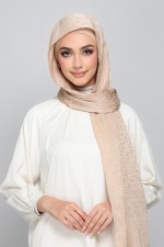 Monogram Hazel - Premium Plain Jacquard Crepe Satin