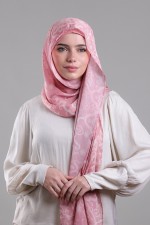 Putra Pink - Printed Plus Crinkled Satin Chiffon