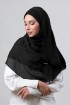 Jet Black - Plain Crinkled Chiffon