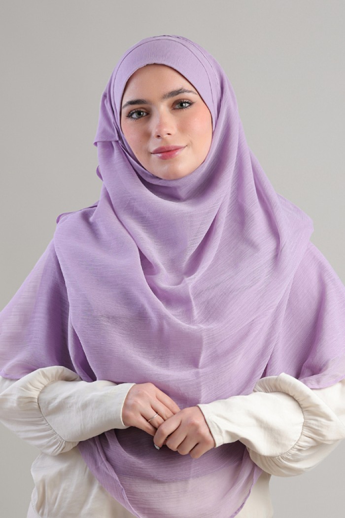 Lilac - Plain Crinkled Chiffon