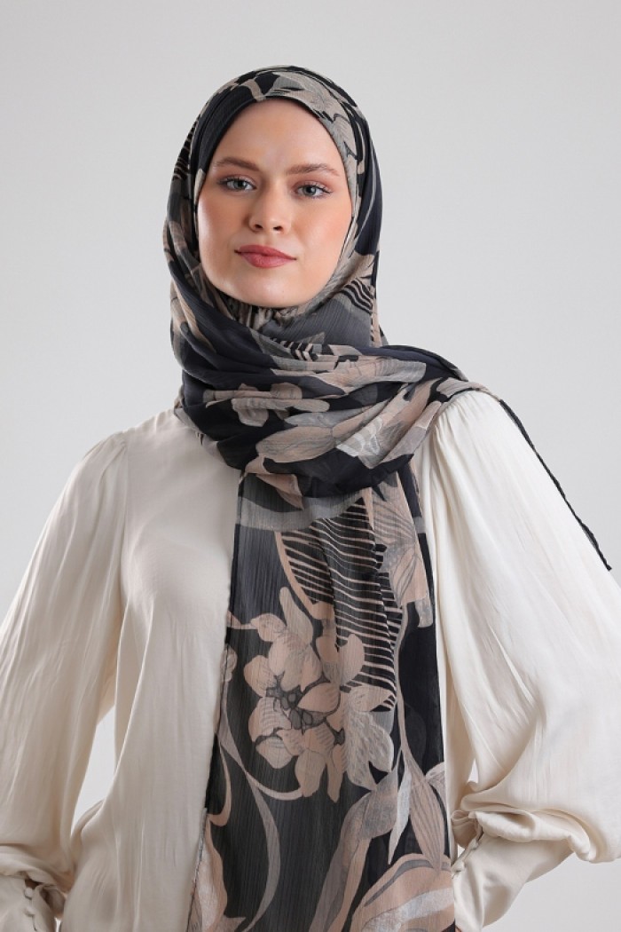 Lilia - Printed Plus Crinkled Chiffon