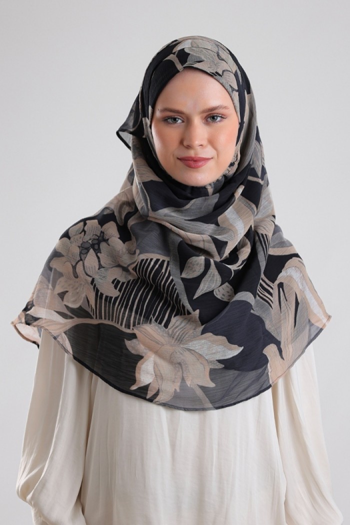 Lilia - Printed Plus Crinkled Chiffon