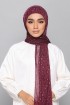 Monogram Maroon - Printed Plus Crinkled Chiffon