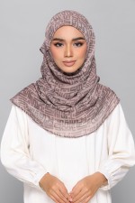 Monogram Taupe - Printed Plus Crinkled Chiffon