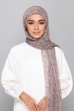 Monogram Taupe - Printed Plus Crinkled Chiffon