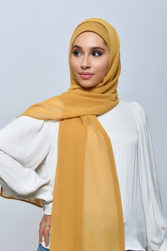 Mustardy - Plain Crepe Chiffon