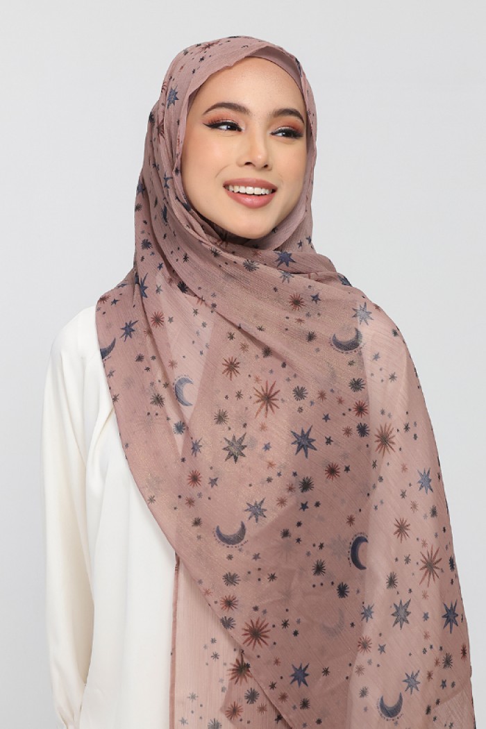 Najma - Printed Plus Crinkled Chiffon with Shimmer