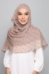 Polka Taupe - Plain Velvet on Chiffon