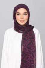 Plum Waves - Printed Plus Crinkled Chiffon