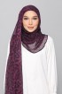 Plum Waves - Printed Plus Crinkled Chiffon