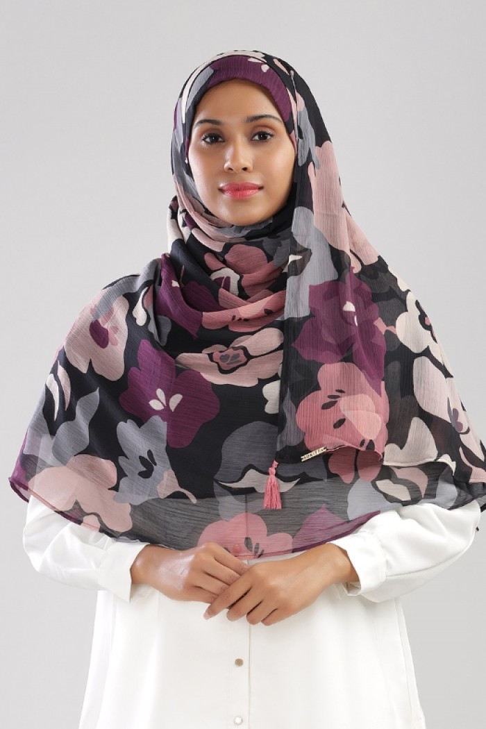 Purpalia - Printed Plus Crinkled Chiffon