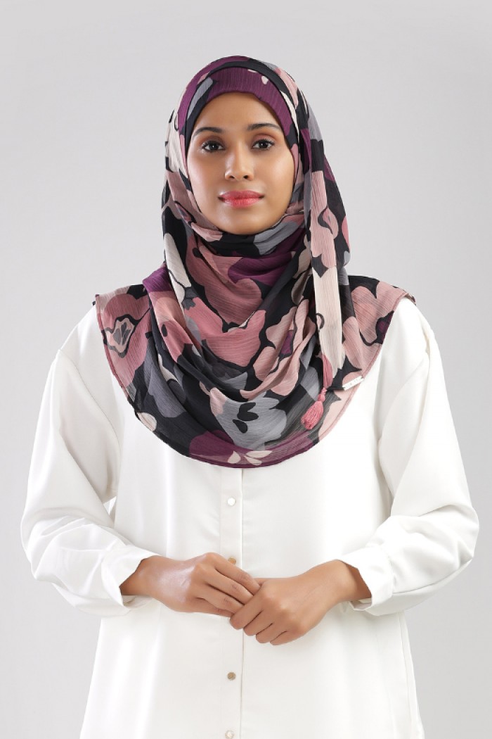 Purpalia - Printed Plus Crinkled Chiffon