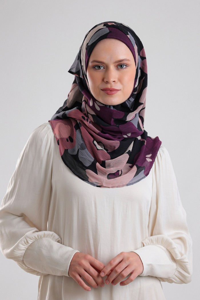 Purpalia - Printed Plus Crinkled Chiffon