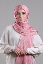 Putra Pink - Printed Plus Crinkled Satin Chiffon