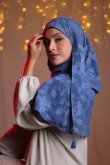 Blue Daisy - Plain Jacquard Chiffon