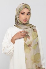 Rayhan - Printed Crinkled Satin Chiffon