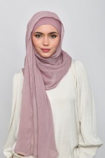 Rose Blush - Plain Crinkled Chiffon Crystals