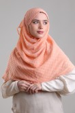 Salmon Pink - Plain Mosaic Butti Chiffon