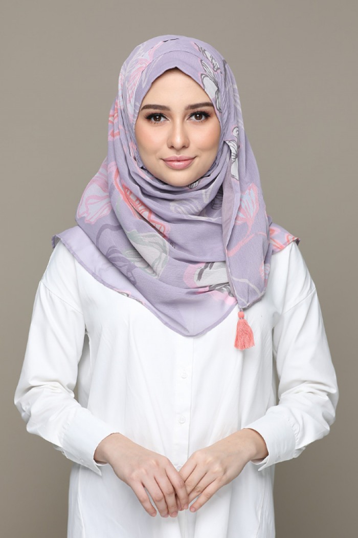 Serene Mauve - Printed HD Smooth Chiffon