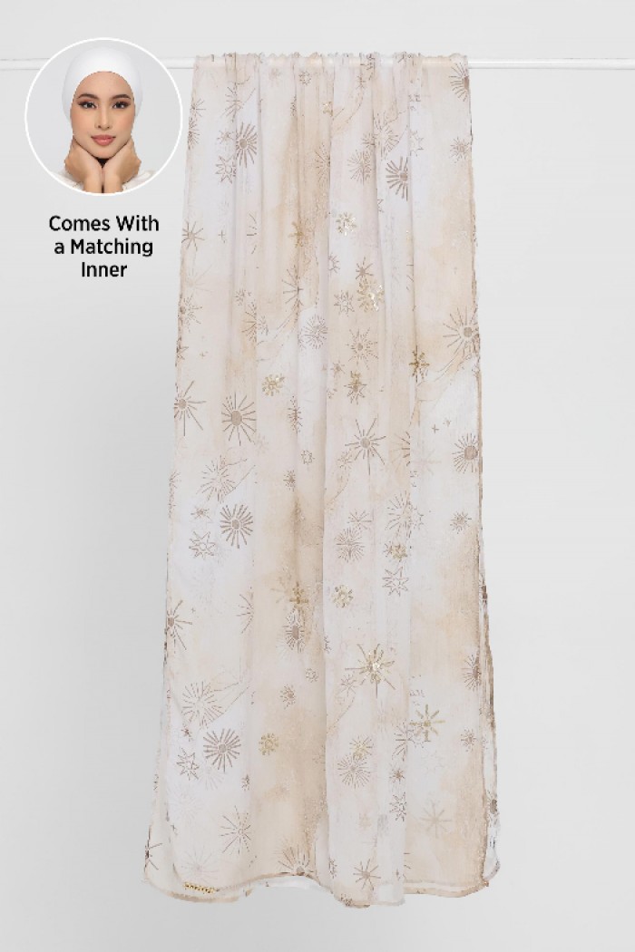 Shams - Premium Printed Plus Crinkled Chiffon with Sequins