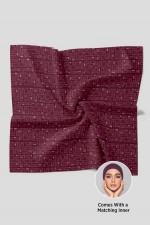 Monogram Maroon - Printed Plus Crinkled Chiffon