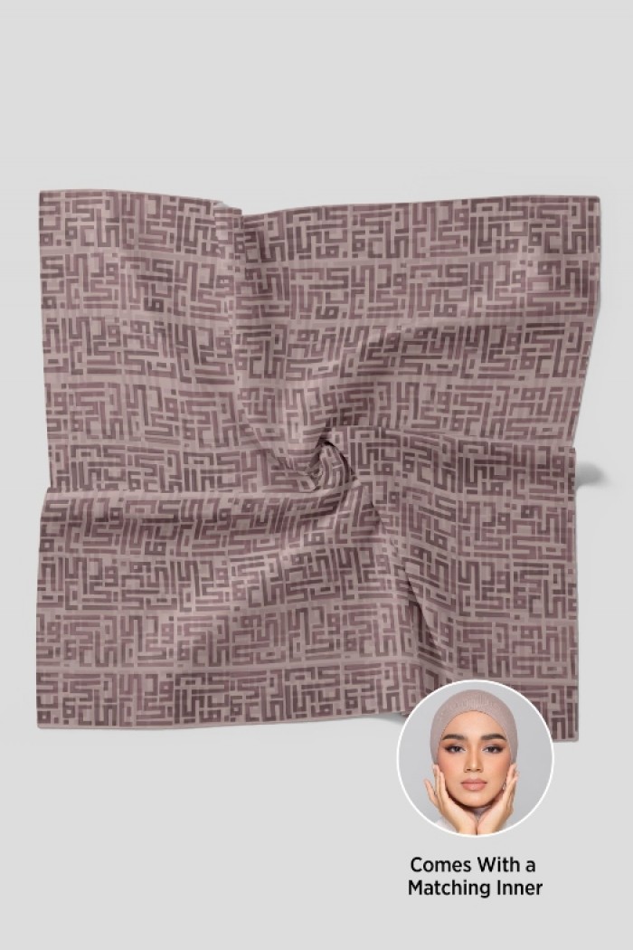 Monogram Taupe - Printed Plus Crinkled Chiffon