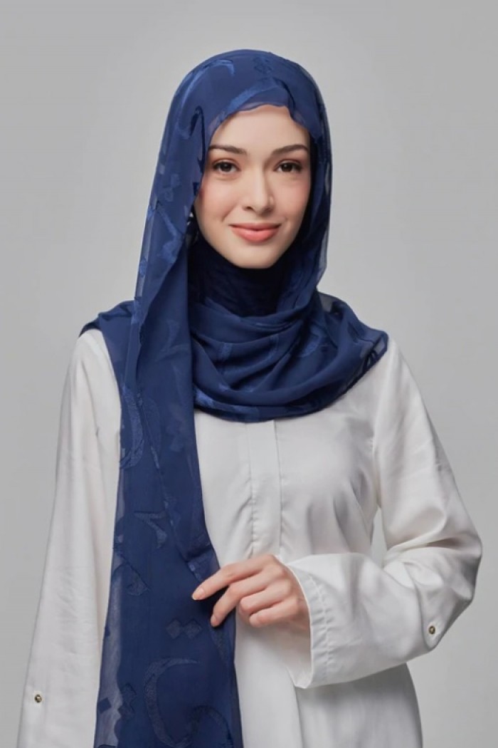 Signature Navy - Premium Plain Brasso Georgette