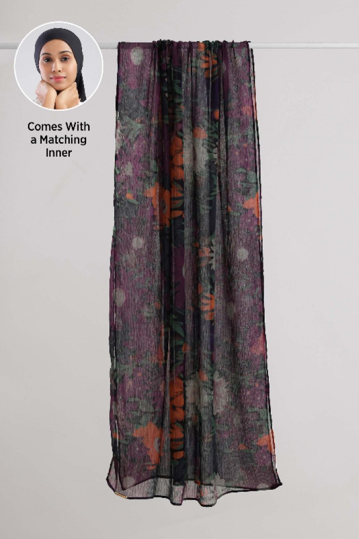 Twilight Garden - Printed Plus Crinkled Chiffon